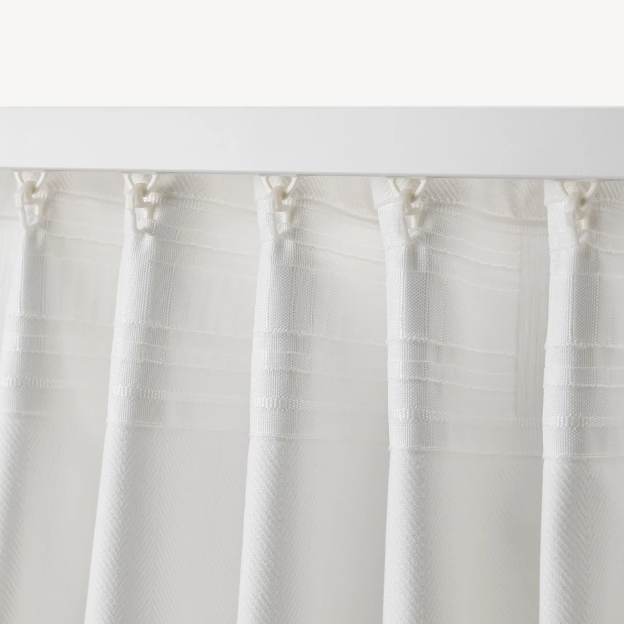 Плотная штора, 2 шт. - IKEA TIBAST, 300х145 см, белый, ТИБАСТ ИКЕА (изображение №3)