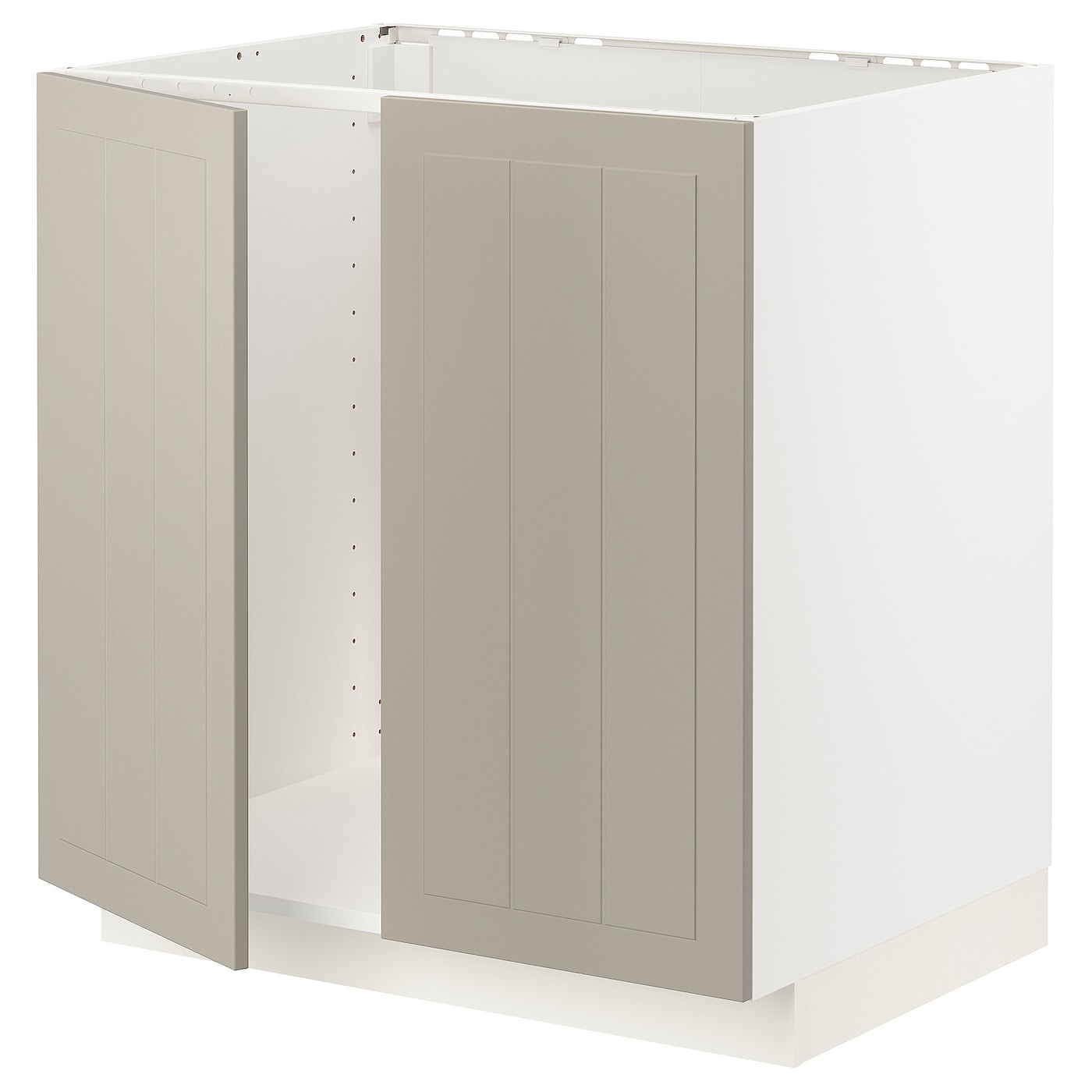 Шкаф под раковину/2 дверцы - METOD IKEA/ МЕТОД ИКЕА, 88х80  см. белый/бежевый