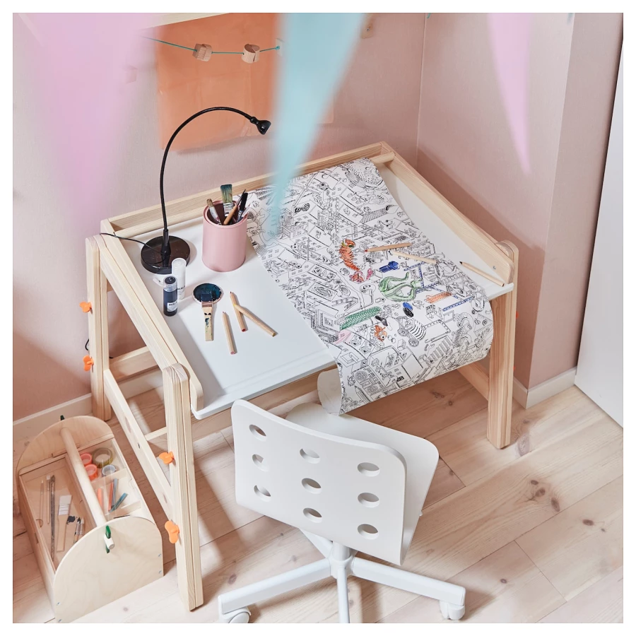 Стол детский - IKEA FLISAT/ФЛИСАТ ИКЕА, 92x67 см, коричневый (изображение №2)