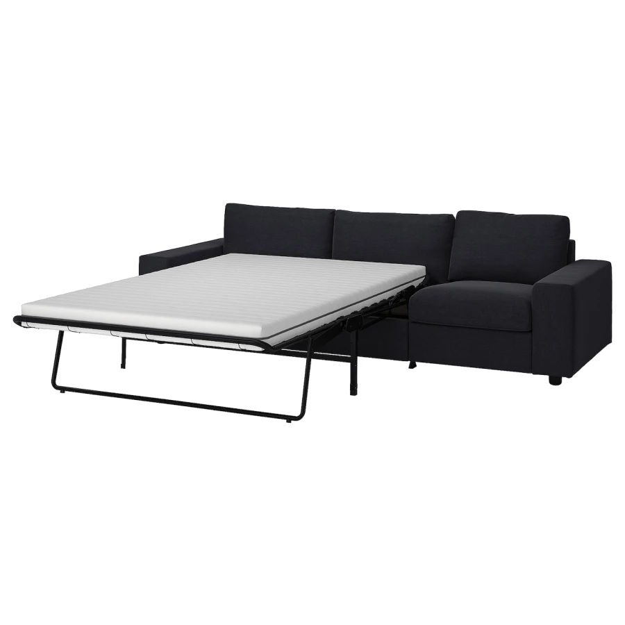 3-местный диван-кровать - IKEA VIMLE, 98x275см, черный, ВИМЛЕ ИКЕА (изображение №1)