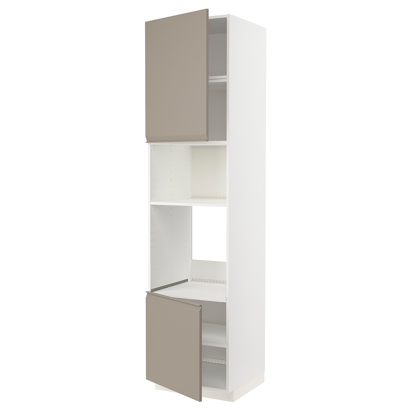 Кухонный шкаф-пенал - IKEA METOD/МЕТОД ИКЕА, 240х60х60 см, белый/бежевый