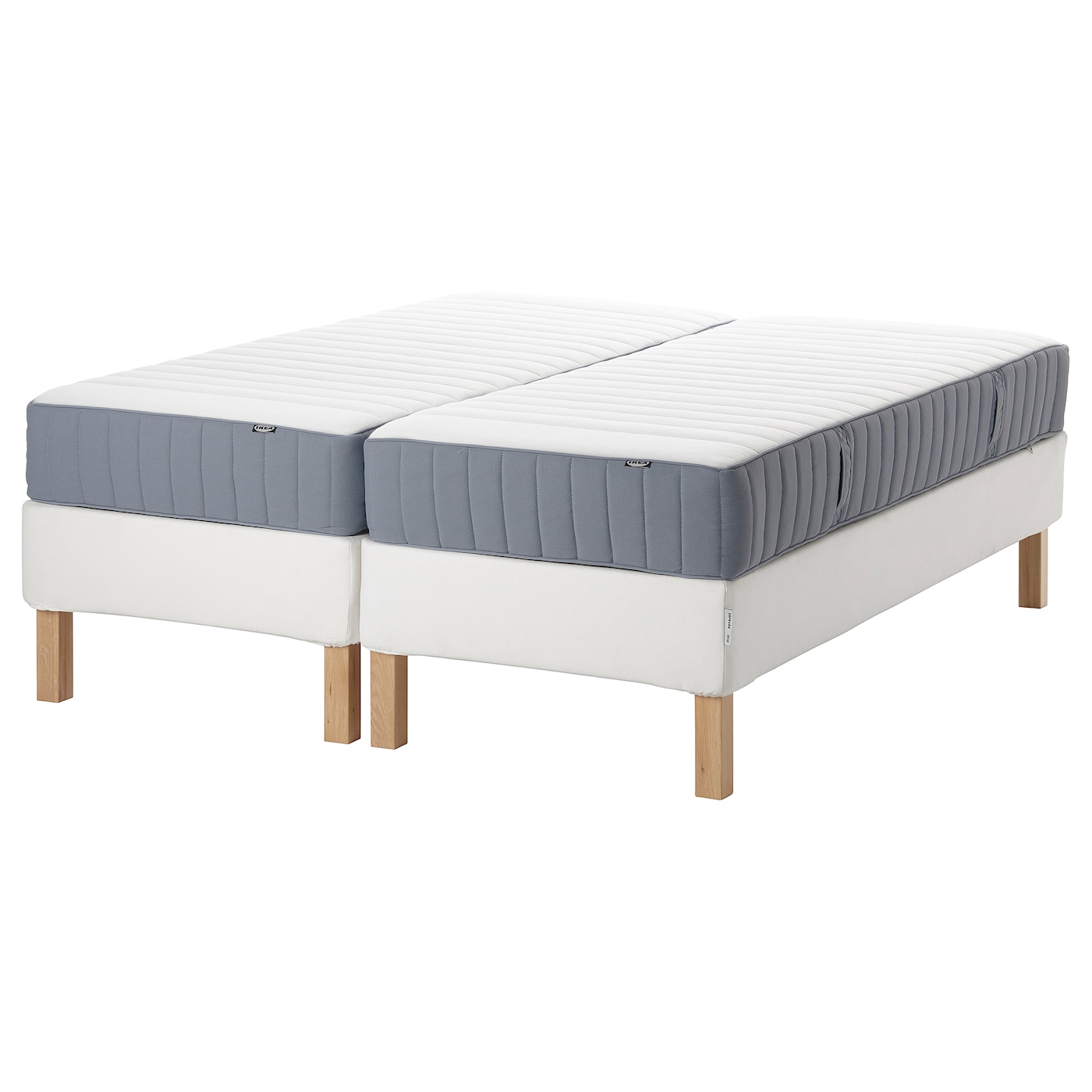 Континентальная кровать - IKEA ESPEVÄR/VALEVÅG/ESPEVAR/VALEVAG, 200х180 см, матрас средне-жесткий, белый, ЭСПЕВАР/ВАЛЕВОГ ИКЕА