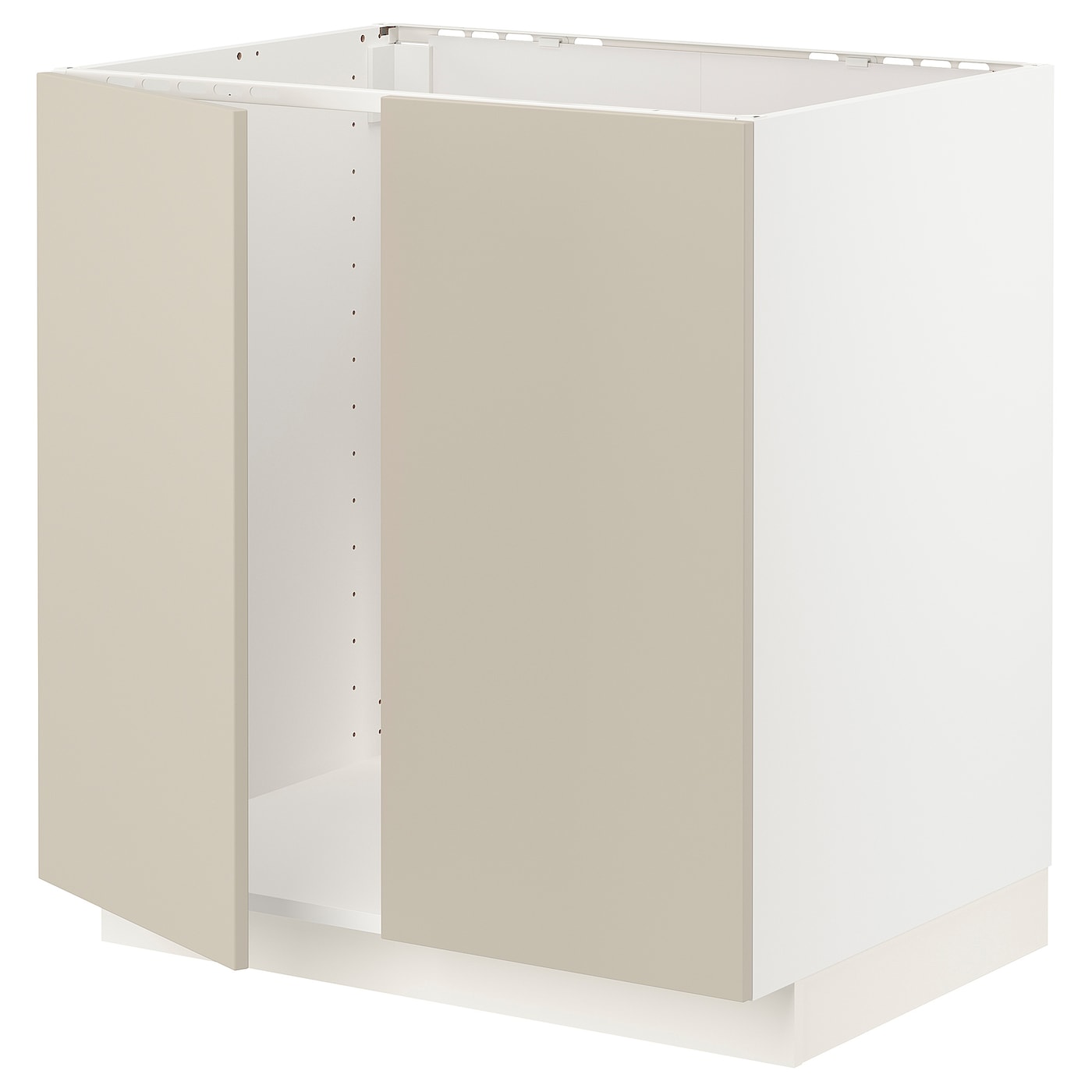 Шкаф под раковину/2 дверцы - METOD IKEA/ МЕТОД ИКЕА, 88х80  см,  белый/бежевый