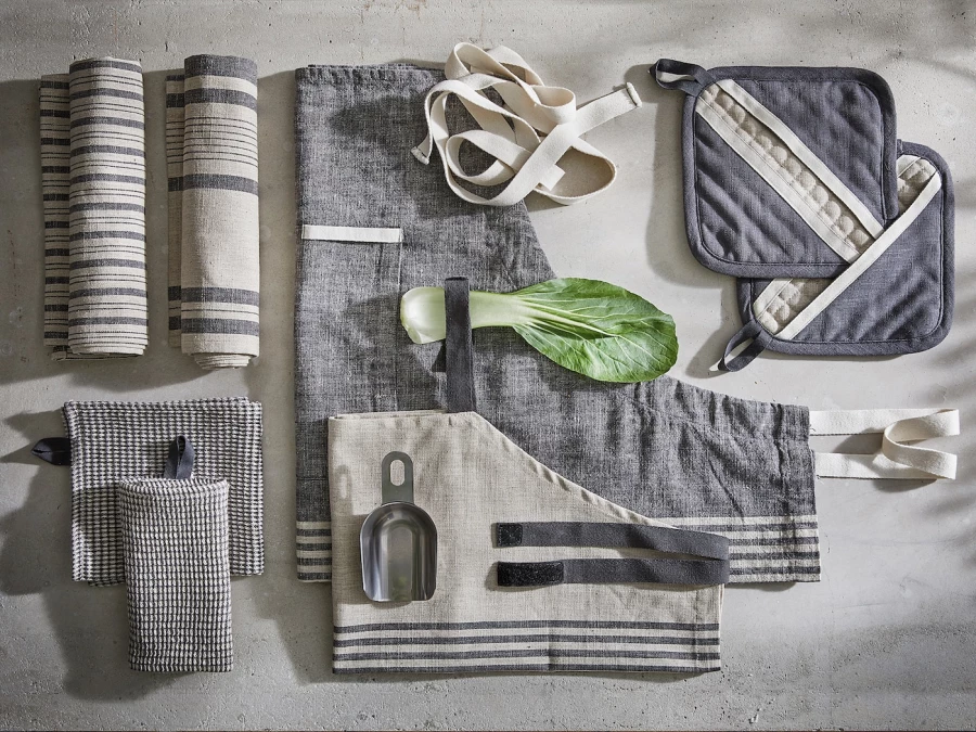 Кухонное полотенце - IKEA MARIATHERES, 30х30 см, серый/бежевый, МАРИАТЕРЕС ИКЕА (изображение №6)