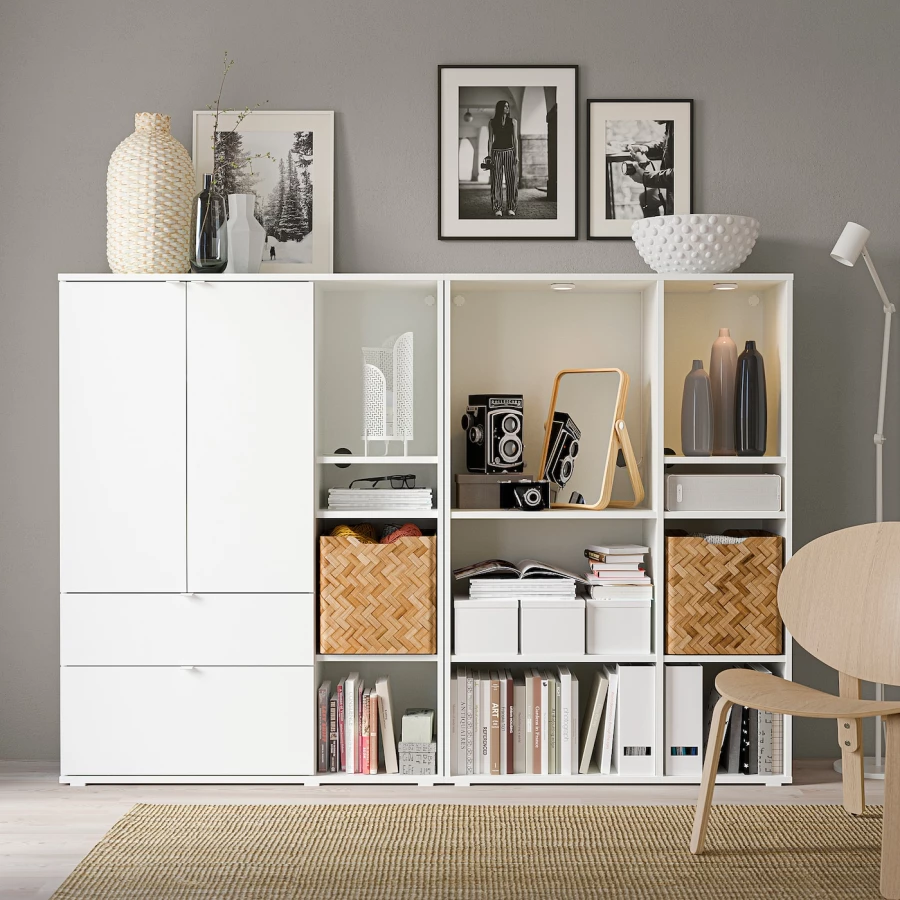 Шкаф  - VIHALS IKEA/ ВИХАЛС ИКЕА, 200x37x140 см, белый (изображение №3)
