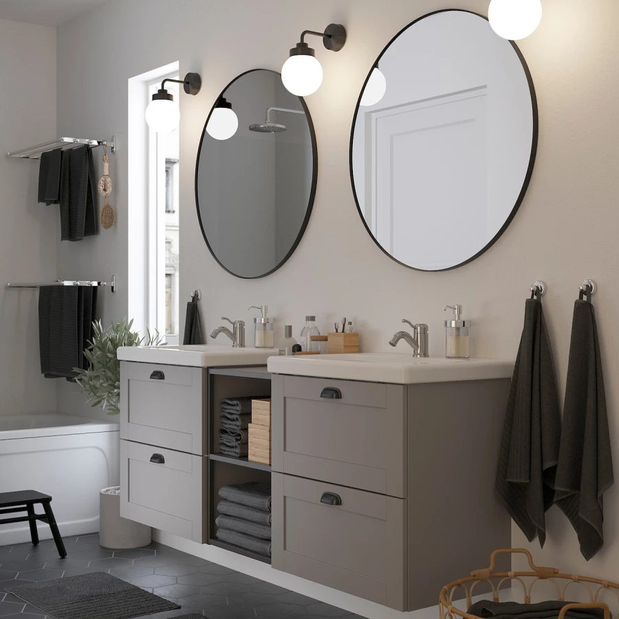 Зеркало - LINDBYN IKEA/ ЛИНДБЮН ИКЕА, 80 см,  черный (изображение №8)