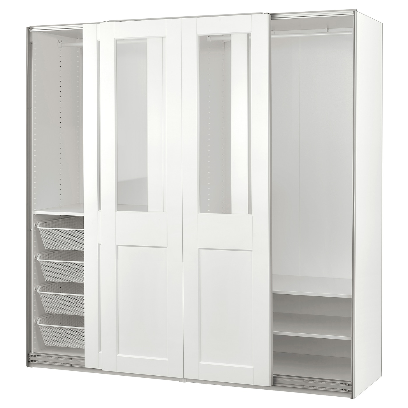 Шкаф-купе - PAX / GRIMO IKEA/ ПАКС/ ГРИМО ИКЕА, 200x66x201 см, белый