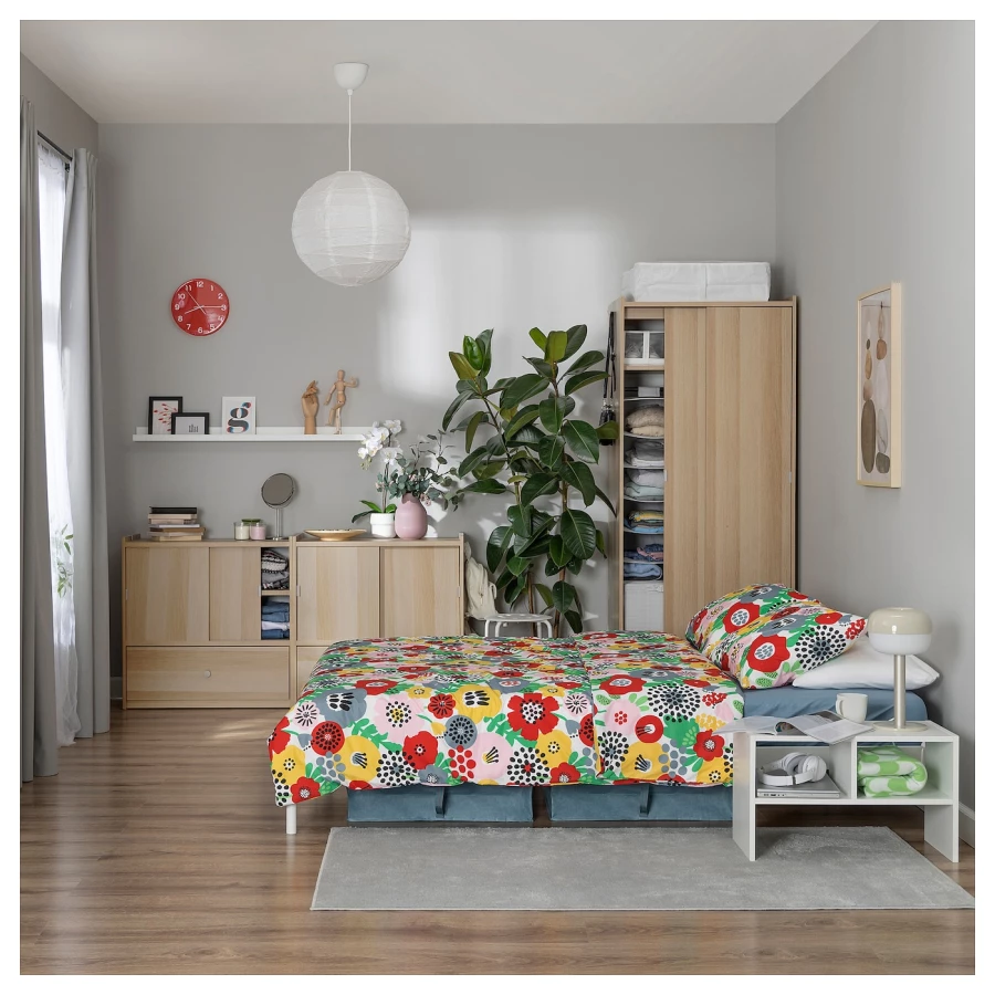 Пододеяльник и наволочка - BRUKSVARA  IKEA/  БРУКСВАРА ИКЕА, 200/150/59 см, цветной (изображение №3)