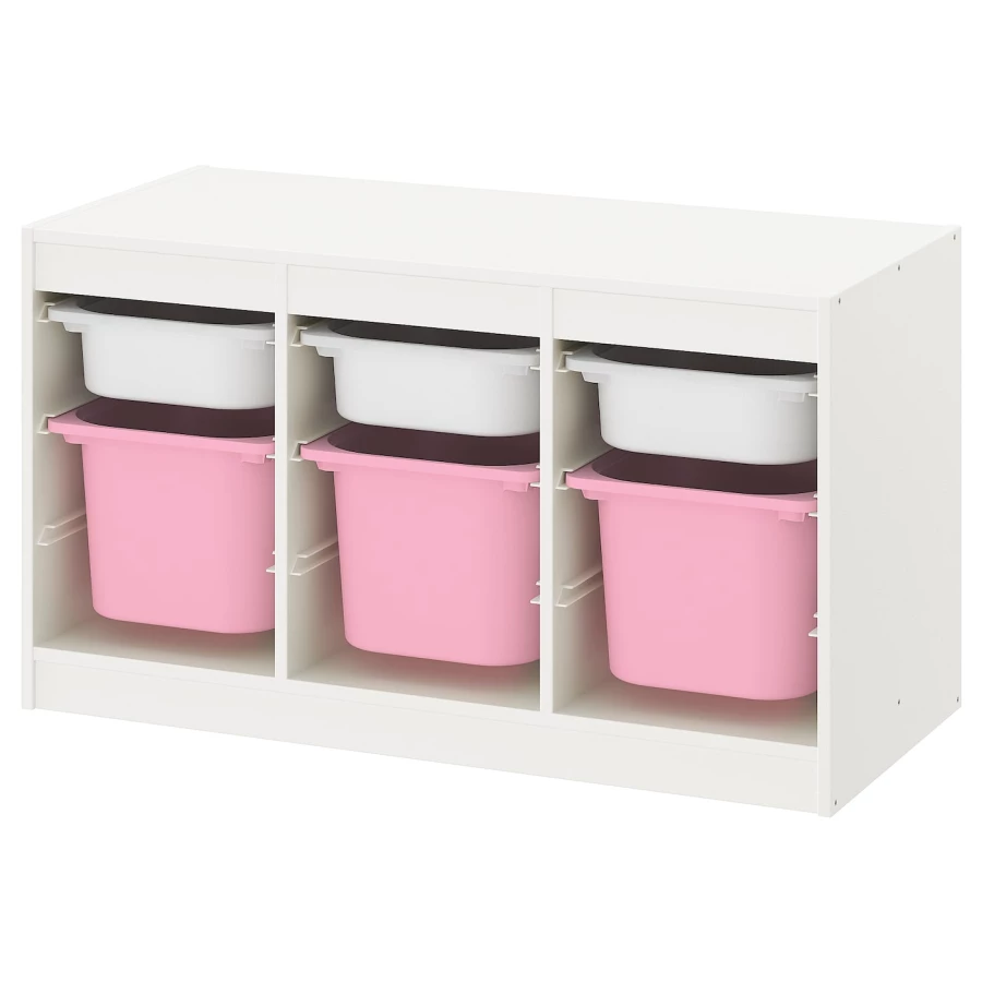 Стеллаж - IKEA TROFAST, 99х44х56 см, белый/розовый, ТРУФАСТ ИКЕА (изображение №1)