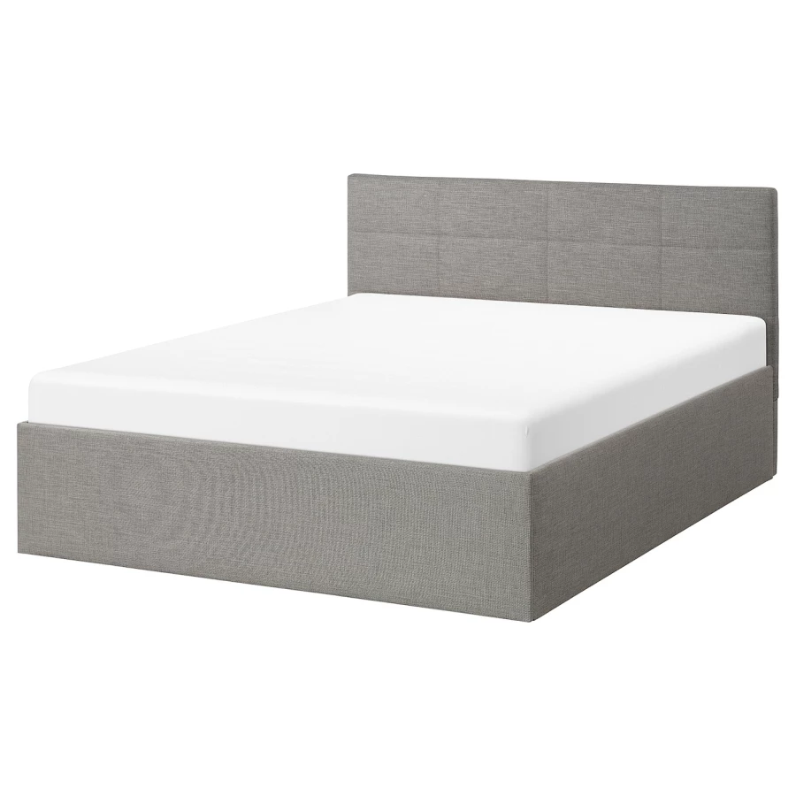 Основание двуспальной кровати - IKEA SKARVLO, 200х140 см, серый, СКАРВЛО ИКЕА (изображение №1)