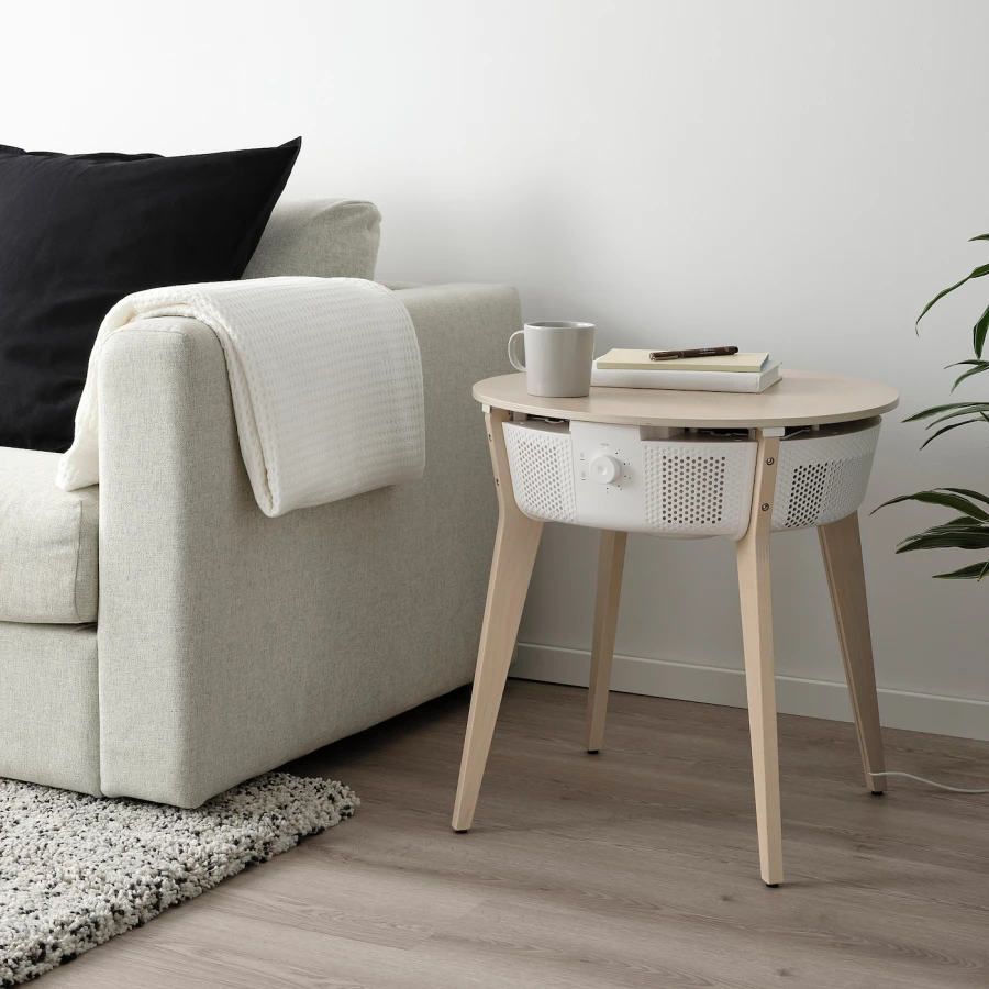 Стол с очистителем воздуха со сменным фильтром - IKEA STARKVIND, 56х56 см, белый, СТАРКВИНД ИКЕА (изображение №3)