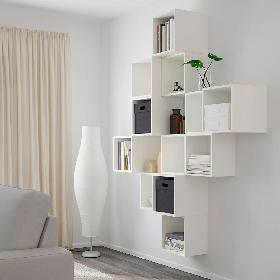 Комбинация навесных шкафов - IKEA EKET, 175x35x210 см, белый, ЭКЕТ ИКЕА (изображение №3)