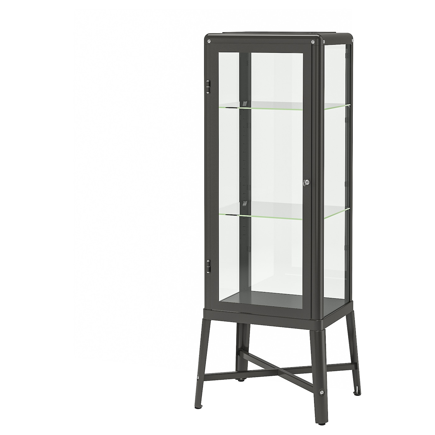 Шкаф со стеклянной дверью - FABRIKÖR IKEA/ ФАБРИКОР ИКЕА, 57x150х47 см, прозрачный/ черный