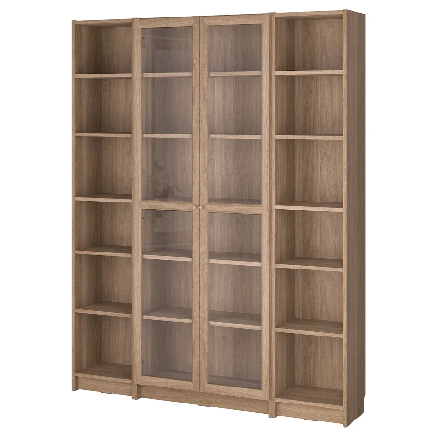 Книжный шкаф -  BILLY / OXBERG IKEA/ БИЛЛИ/ ОКСБЕРГ ИКЕА, 160х202 см, под беленый дуб (изображение №1)