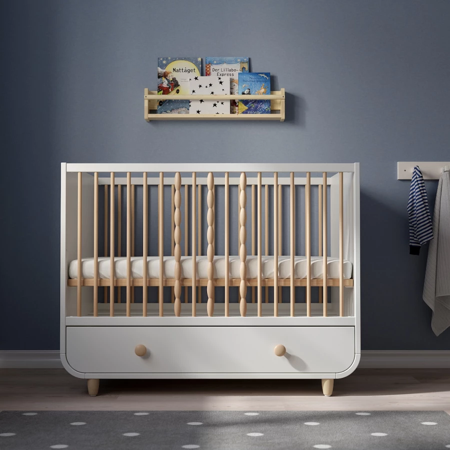Кровать для новорожденных - IKEA MYLLRA, 60x120 см, белый,  МИЛЛРА ИКЕА (изображение №8)