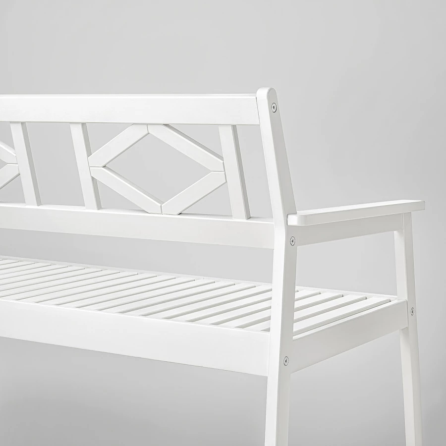 Скамья со спинкой - IKEA BONDHOLMEN/БОНДХОЛЬМЕН ИКЕА, 84х63х163 см, белый (изображение №2)