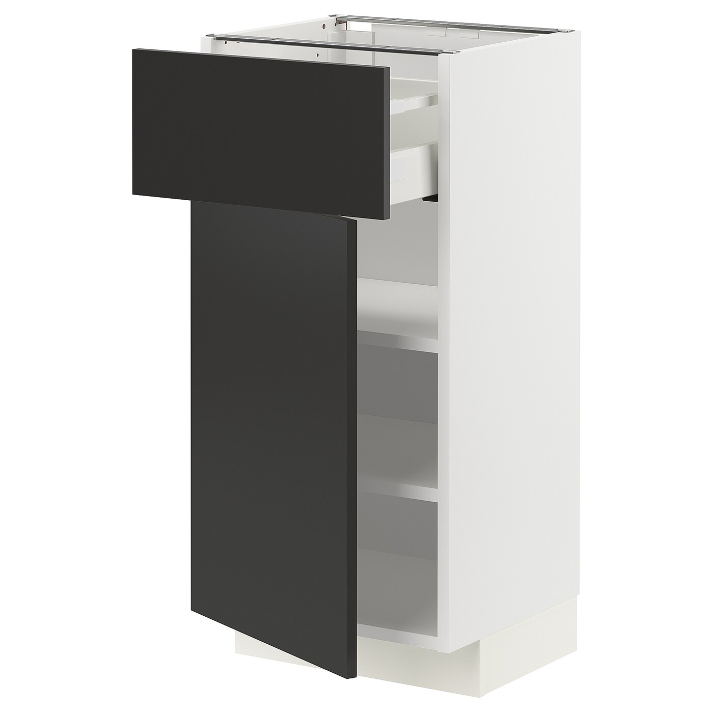 Напольный шкаф - METOD / MAXIMERA IKEA/ МЕТОД/ МАКСИМЕРА ИКЕА,  40х88 см, белый/черный