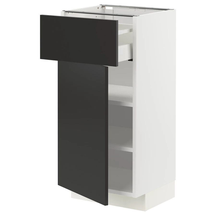 Напольный шкаф - METOD / MAXIMERA IKEA/ МЕТОД/ МАКСИМЕРА ИКЕА,  40х88 см, белый/черный (изображение №1)