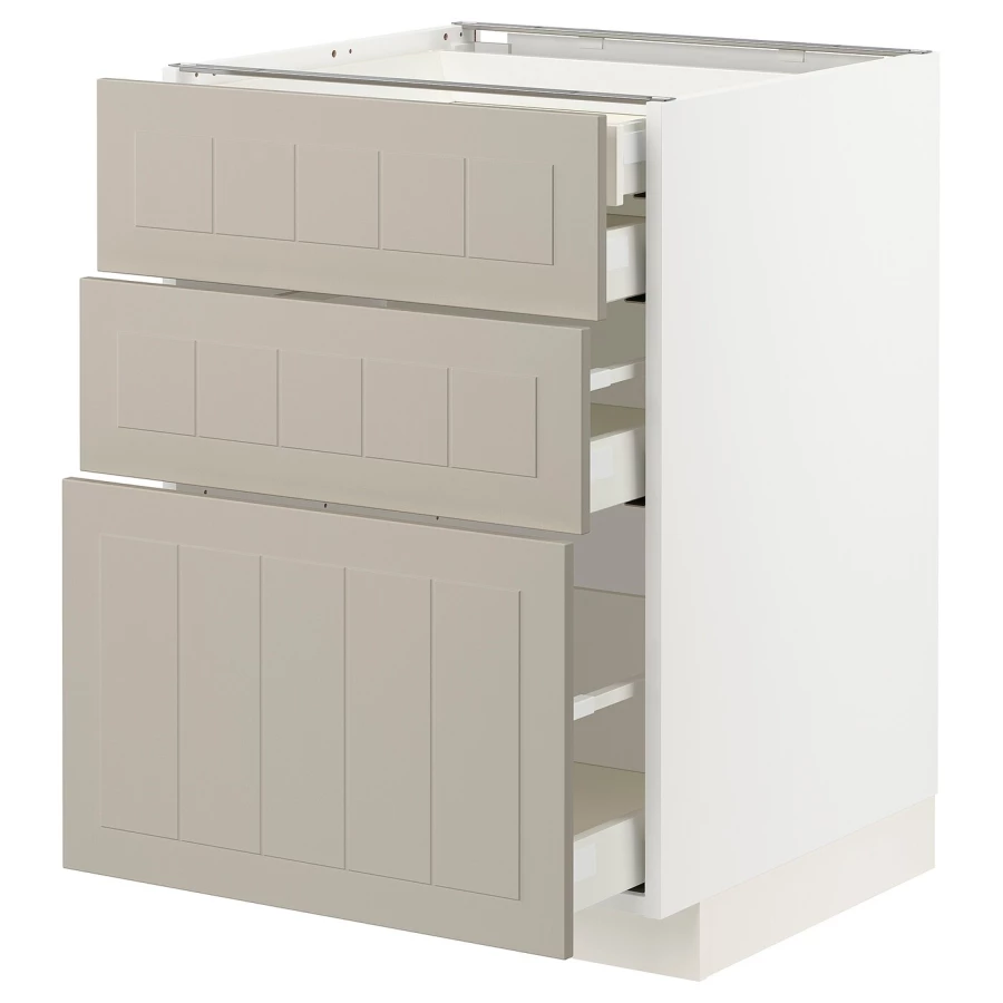 Напольный шкаф  - IKEA METOD MAXIMERA, 88x61,9x60см, белый/бежевый, МЕТОД МАКСИМЕРА ИКЕА (изображение №1)