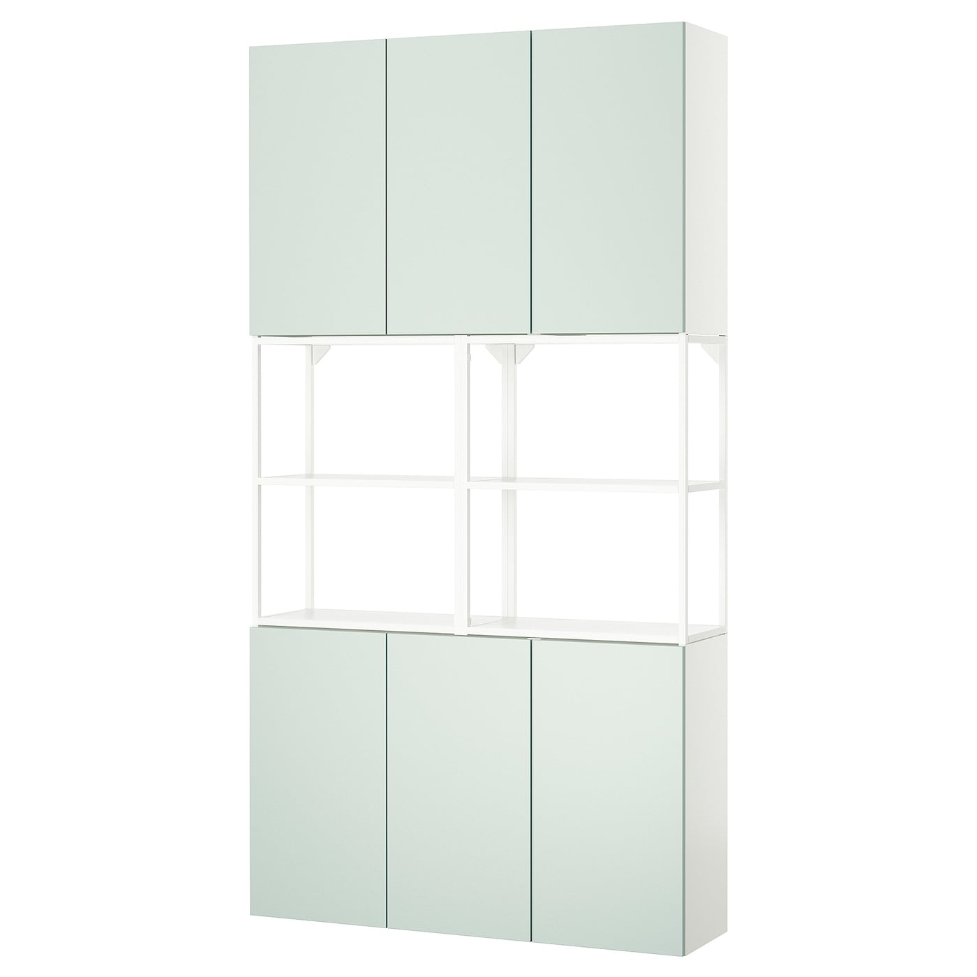 Книжный шкаф -  ENHET IKEA/ ЭНХЕТ ИКЕА, 225х120 см, белый/зеленый