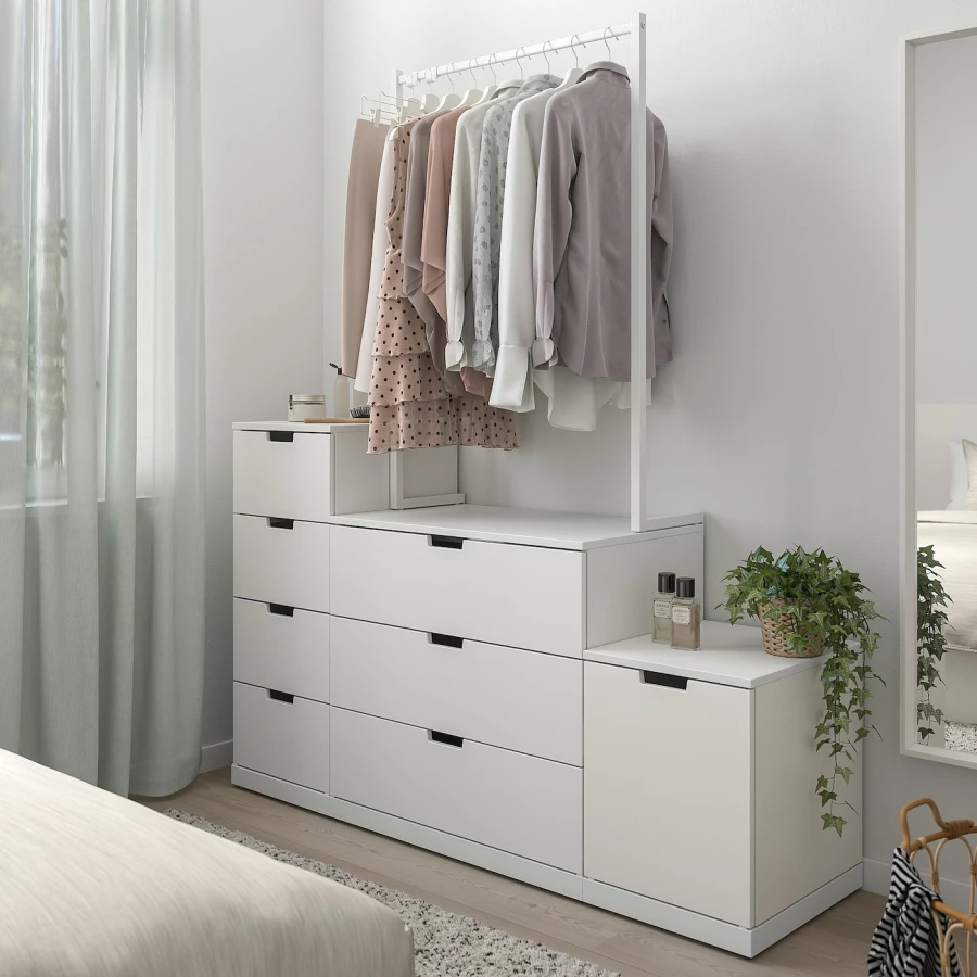 Комод - IKEA NORDLI/НОРДЛИ ИКЕА, 47х192х160 см, белый (изображение №2)