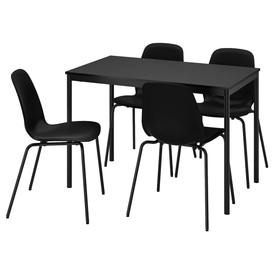 Кухонный стол - SANDSBERG/LIDÅS IKEA/ САНДСБЕР/ЛИДОНОС ИКЕА, 110х73х67 см, черный (изображение №1)