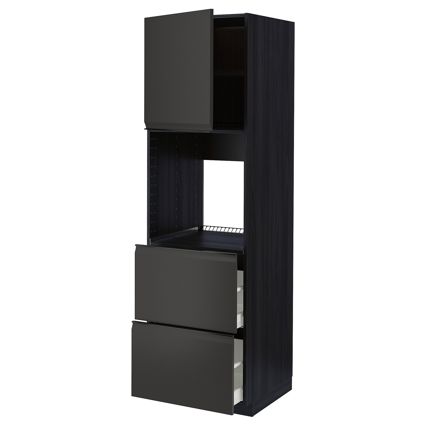 Высокий шкаф - IKEA METOD/MAXIMERA/МЕТОД/МАКСИМЕРА ИКЕА, 200х60х60 см, черный
