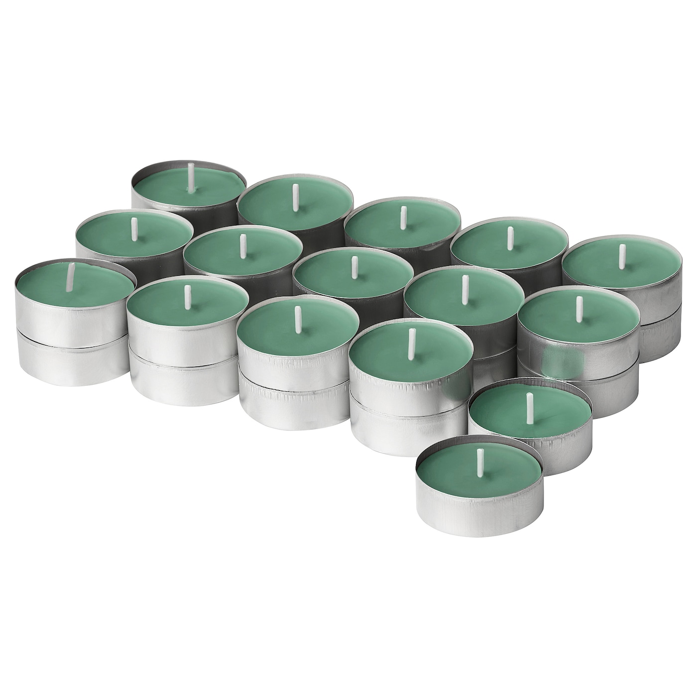 Ароматизированная чайная свеча - IKEA HEDERSAM/ХЕДЕРСАМ ИКЕА, 3,8 см, зеленый, 30 шт