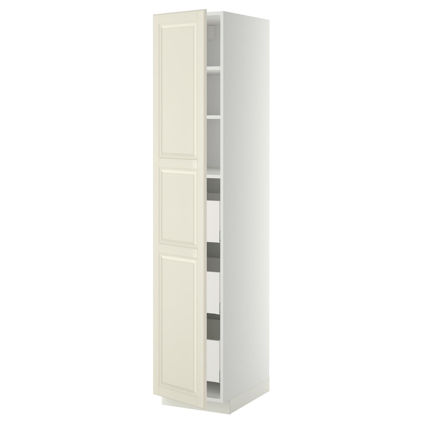 Высокий шкаф - IKEA METOD/MAXIMERA/МЕТОД/МАКСИМЕРА ИКЕА, 200х60х40 см, белый/кремовый