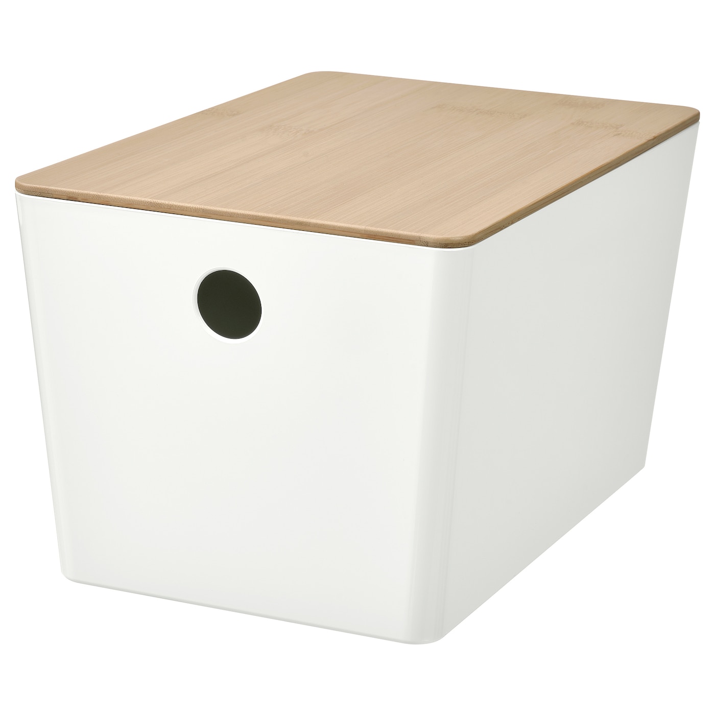 Коробка с крышкой - KUGGIS IKEA/ КУГГИС ИКЕА,  белый / под беленый дуб