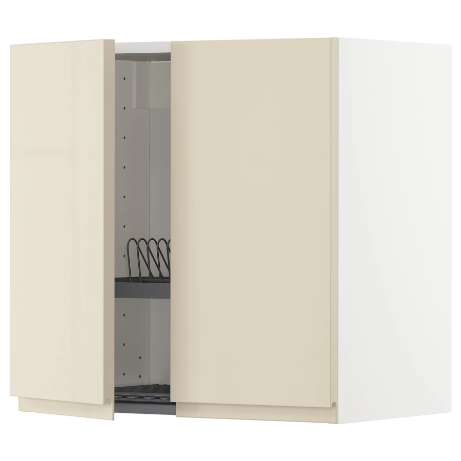 Навесной шкаф с сушилкой - METOD IKEA/ МЕТОД ИКЕА, 60х60 см, бежевый/белый (изображение №1)