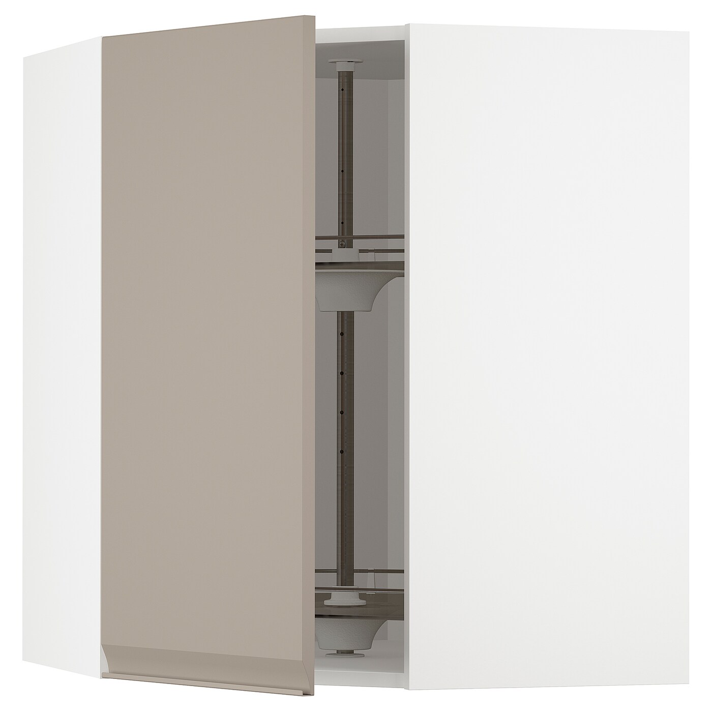 Угловой навесной шкаф с каруселью - METOD  IKEA/  МЕТОД ИКЕА, 80х68 см, белый/светло-коричневый