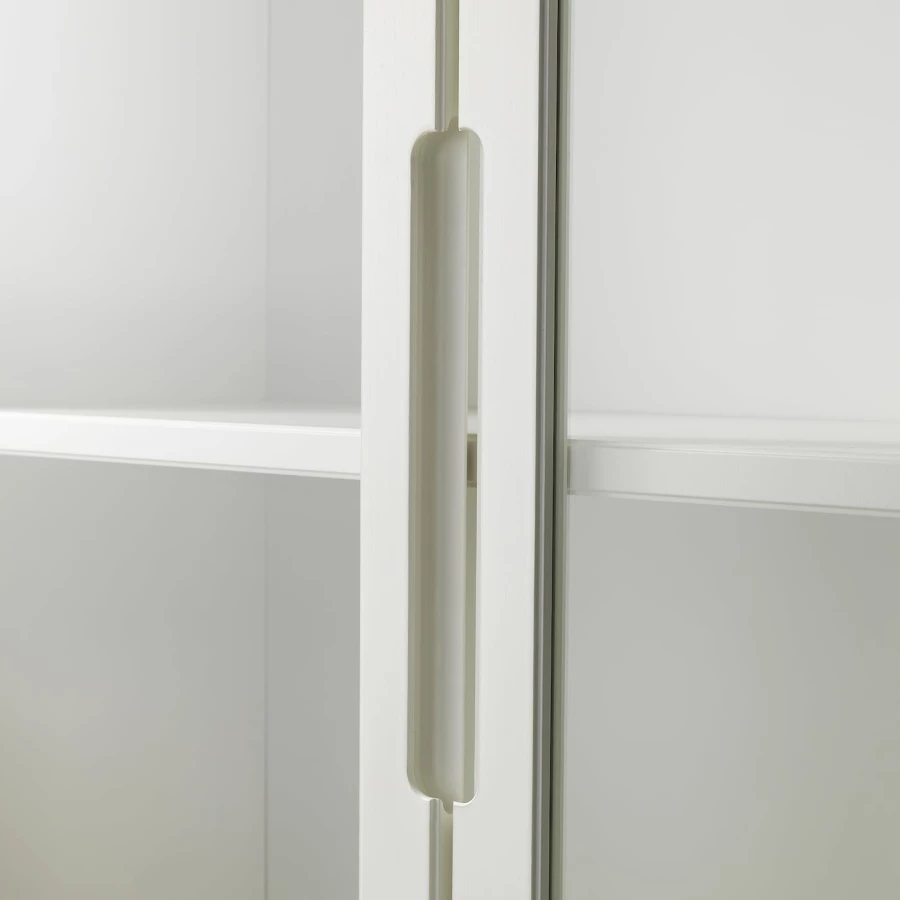 Шкаф со стеклянными дверцами  - REGISSÖR IKEA/ РЕЖИССЕР/РЕЖИСЁР ИКЕА, 118x203х38 см, белый/прозрачный (изображение №2)