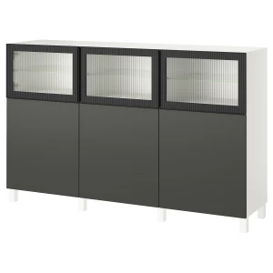 Комбинация с ящиками - IKEA BESTÅ/BESTA/БЕСТО ИКЕА, 180х42х112 см, темно-серый