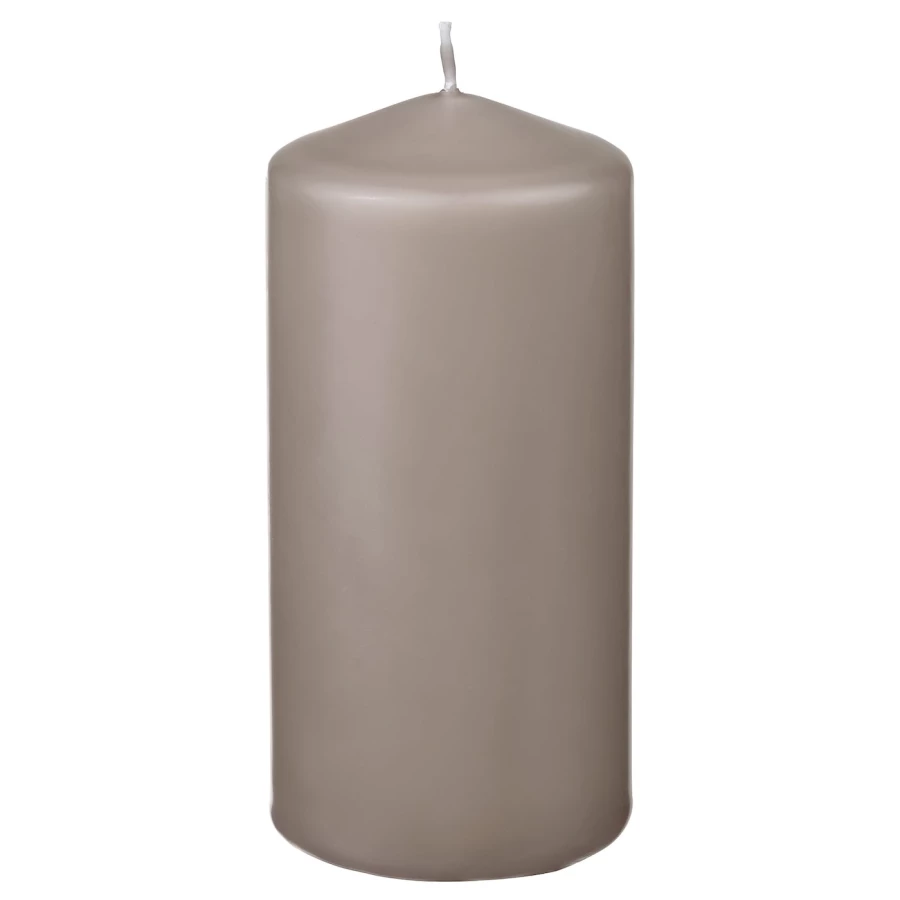 Свеча формовая без запаха - IKEA DAGLIGEN/ДАГЛИГЕН ИКЕА, 14х6,8 см, бежевый (изображение №1)
