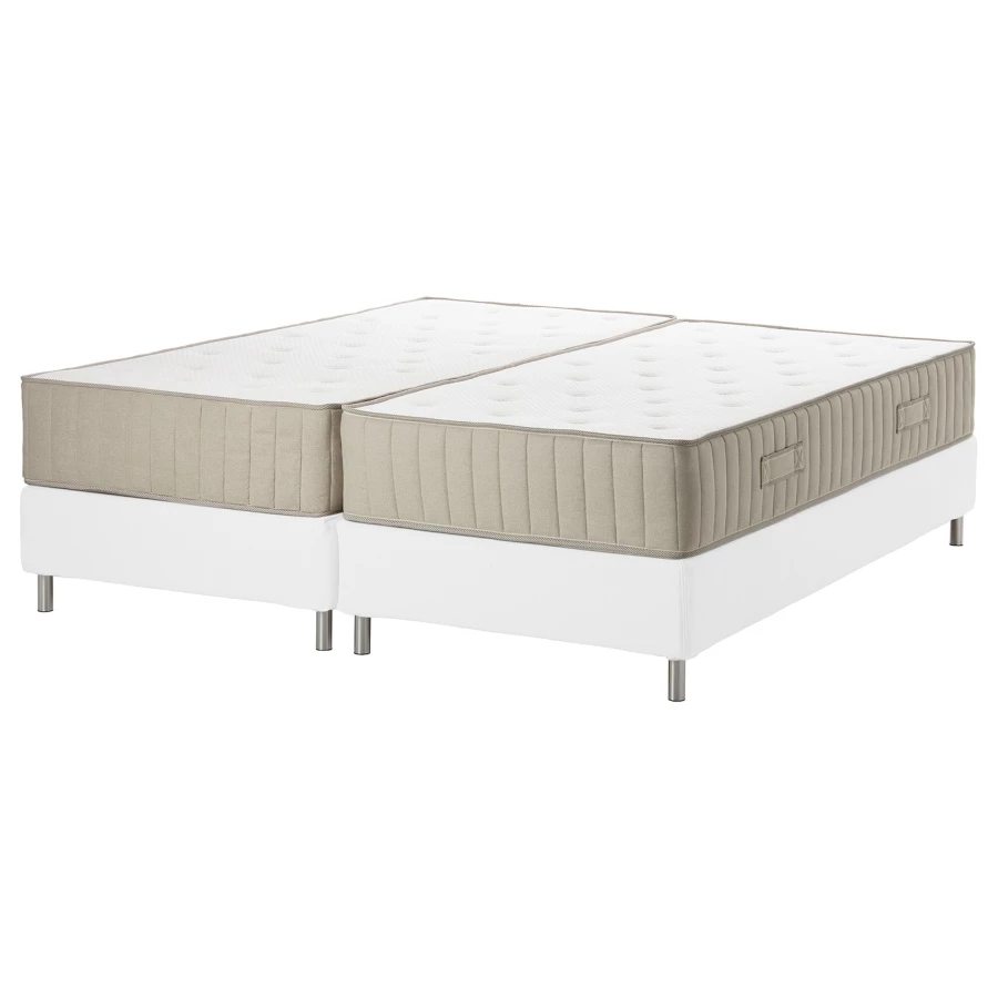 Континентальная кровать - IKEA ESPEVÄR/VATNESTRÖM/ESPEVAR/VATNESTROM, 200х180 см, жесткий матрас, белый, ЭСПЕВАР/ВАТНЕСТРЁМ/ВАТНЕСТРЕМ ИКЕА (изображение №1)