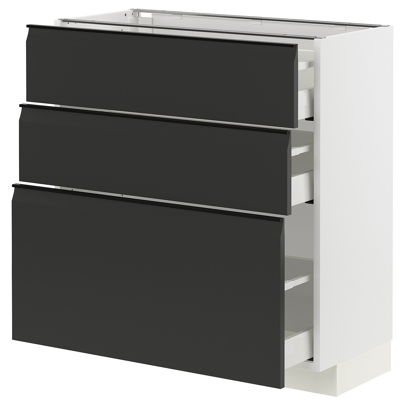 Напольный шкаф - METOD / MAXIMERA IKEA/ МЕТОД/ МАКСИМЕРА ИКЕА,  88х80 см, белый/черный