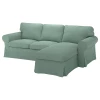 EKTORP 3-местный диван с шезлонгом/Таллмира светло-зеленый ИКЕА