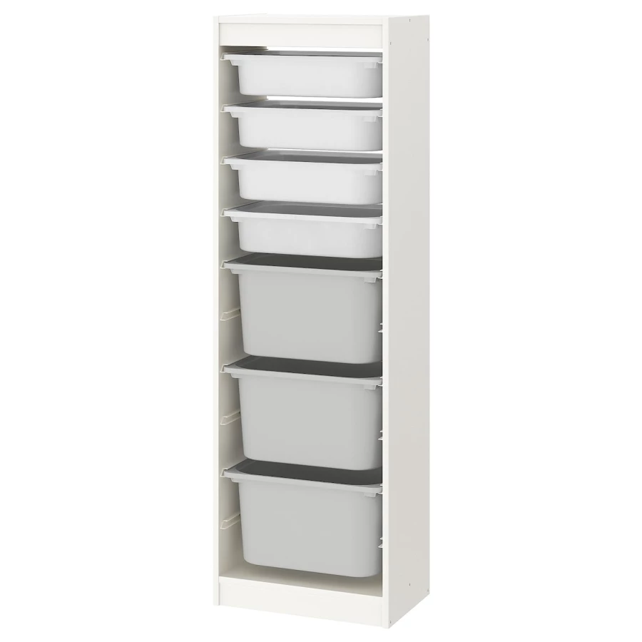 Стеллаж - IKEA TROFAST, 46х30х145 см, белый/бело-серый, ТРУФАСТ ИКЕА (изображение №1)