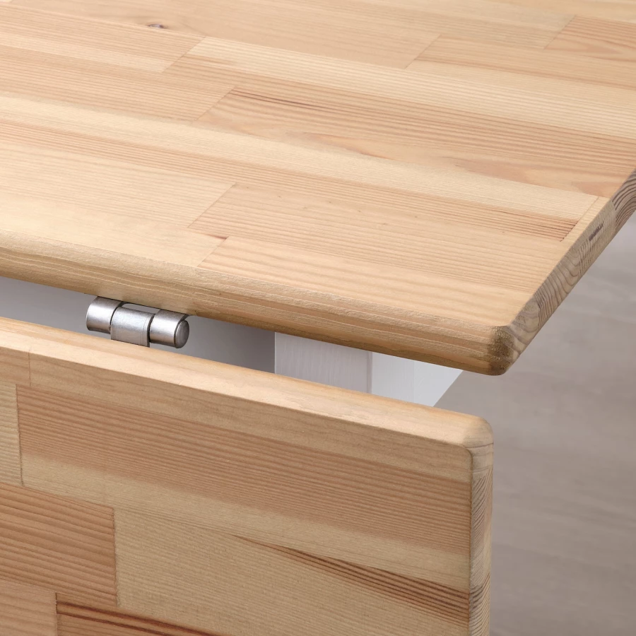 Раскладной кухонный стол - IKEA PINNTORP, 124/67х75х75 см, коричневый/белый, ПИННТОРП ИКЕА (изображение №4)