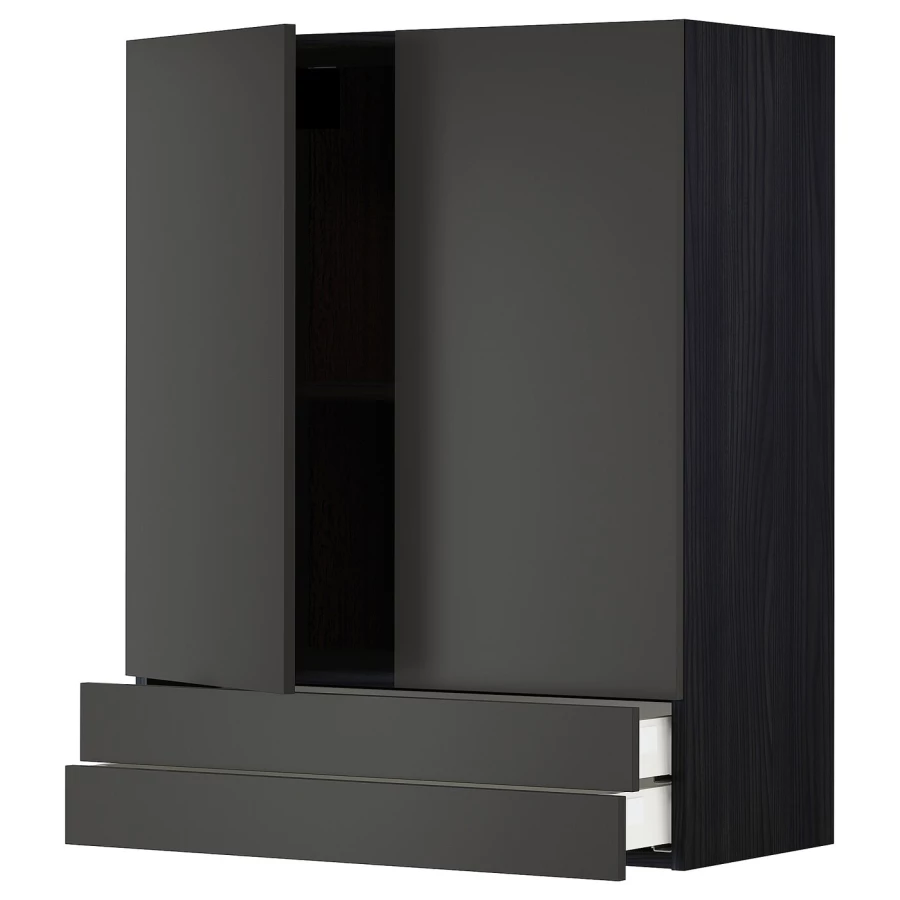 Шкаф  - METOD / MAXIMERA IKEA/  МЕТОД/МАКСИМЕРА ИКЕА, 100х80 см, черный (изображение №1)