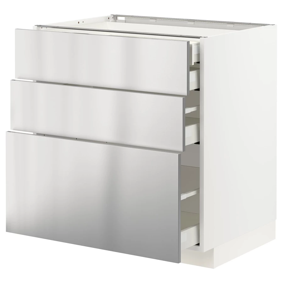 Напольный шкаф  - IKEA METOD MAXIMERA, 88x61,6x80см, белый/светло-серый, МЕТОД МАКСИМЕРА ИКЕА (изображение №1)