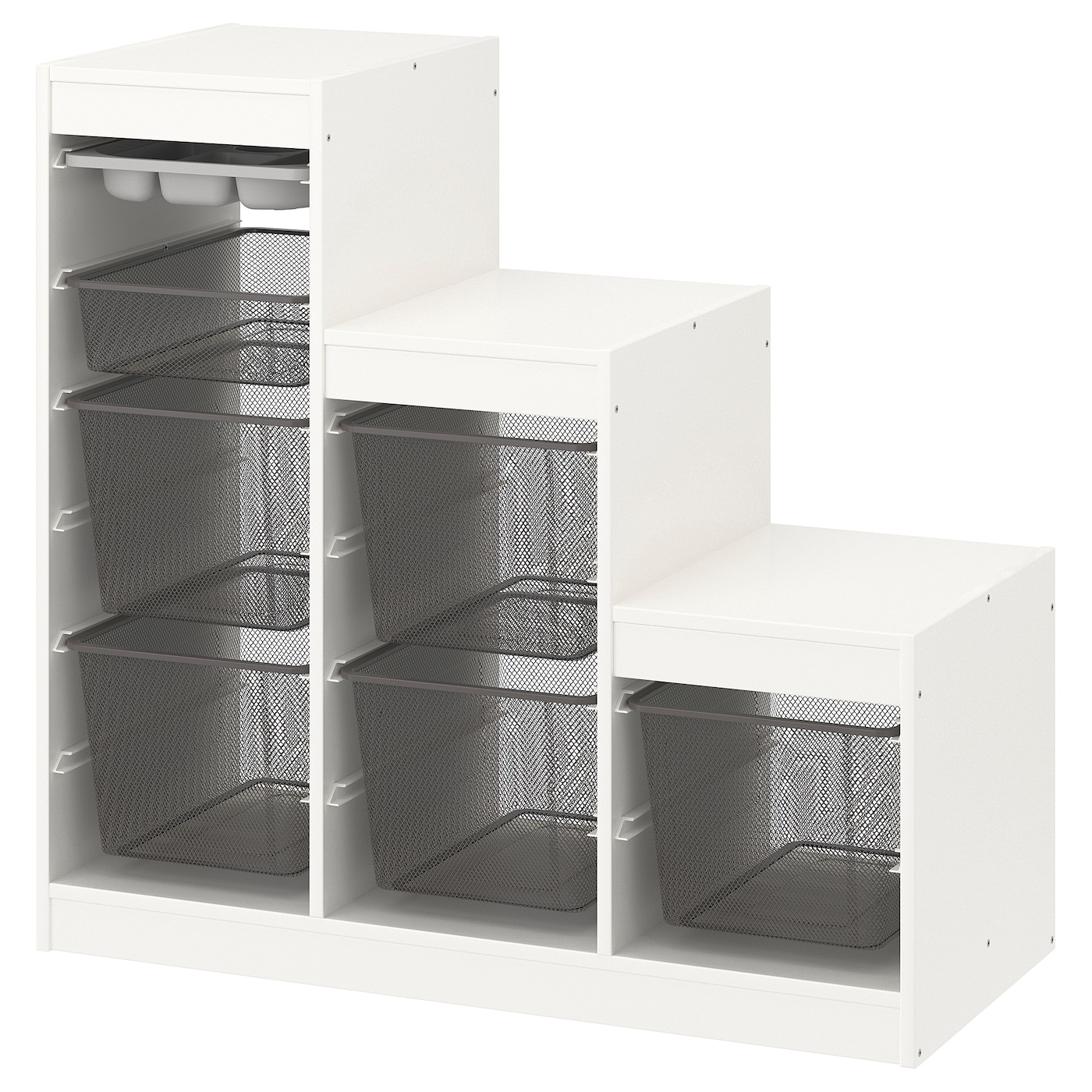 Стеллаж - IKEA TROFAST, 99х44х94 см, белый/темно-серый/бело-серый, ТРУФАСТ ИКЕА