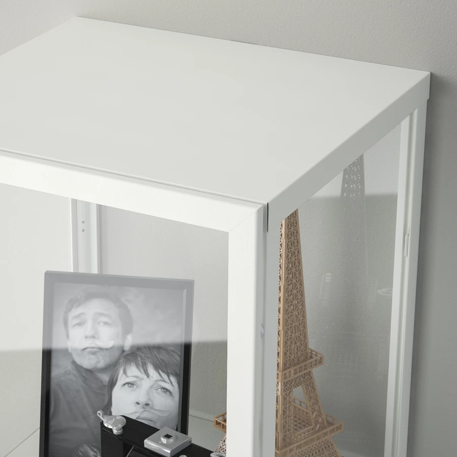 Шкаф со стеклянными дверцами - BLÅLIDEN /BLАLIDEN   IКЕА/ БЛОЛИЕН ИКЕА, 35x32x151 см, белый/прозрачный (изображение №3)