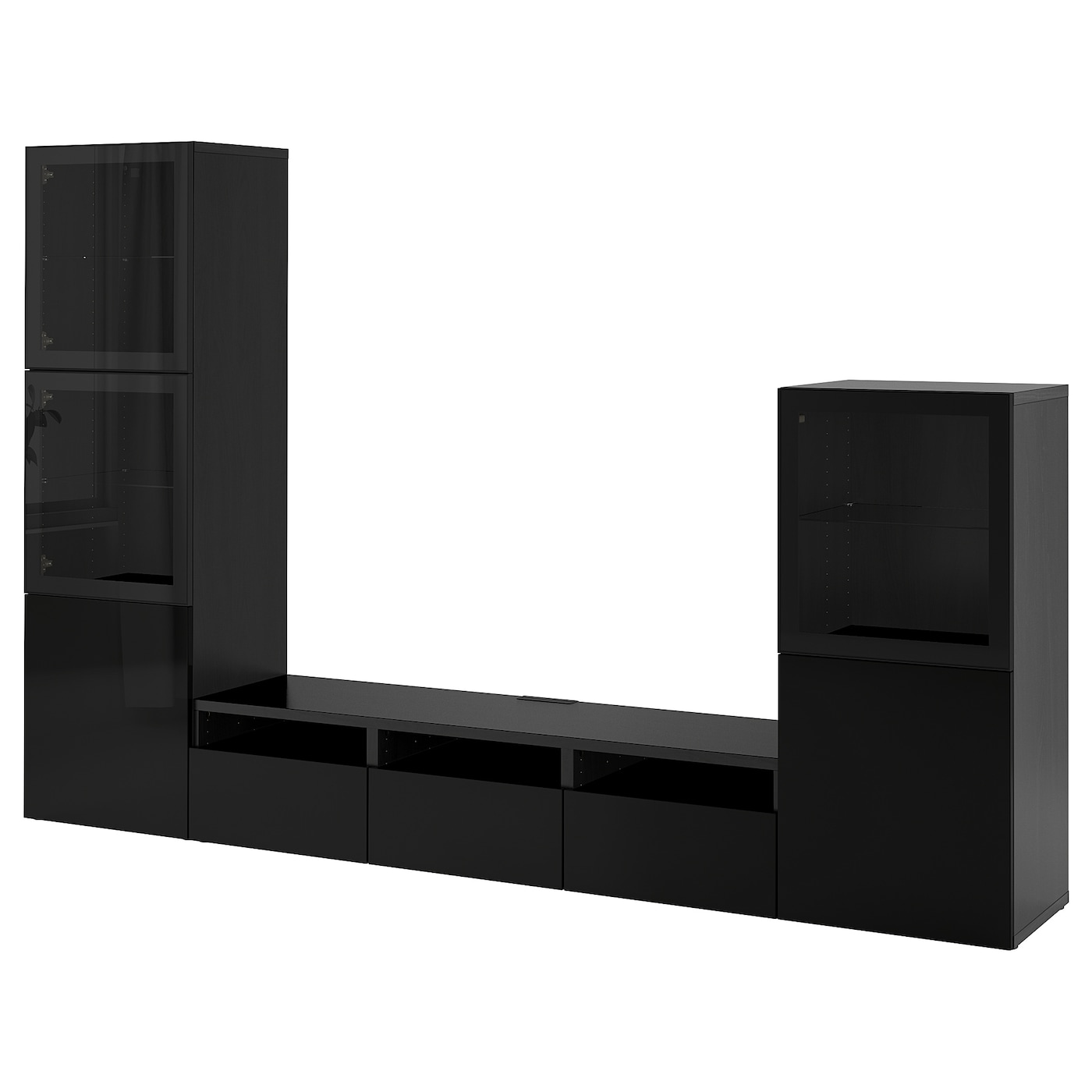 Комбинация для хранения ТВ - IKEA BESTÅ/BESTA, 193x42x300см, черный, БЕСТО ИКЕА
