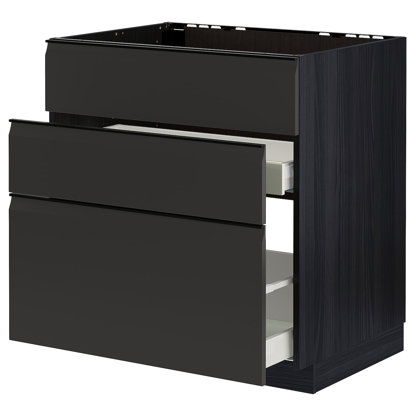 Напольный кухонный шкаф  - IKEA METOD MAXIMERA, 88x61,6x80см, черный, МЕТОД МАКСИМЕРА ИКЕА