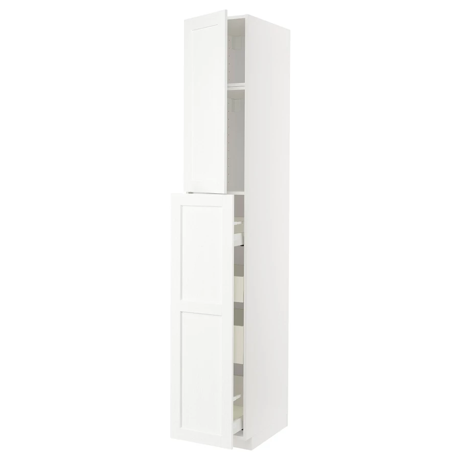 Высокий шкаф - IKEA METOD/MAXIMERA/МЕТОД/МАКСМЕРА ИКЕА, 240х60х40 см, белый (изображение №1)