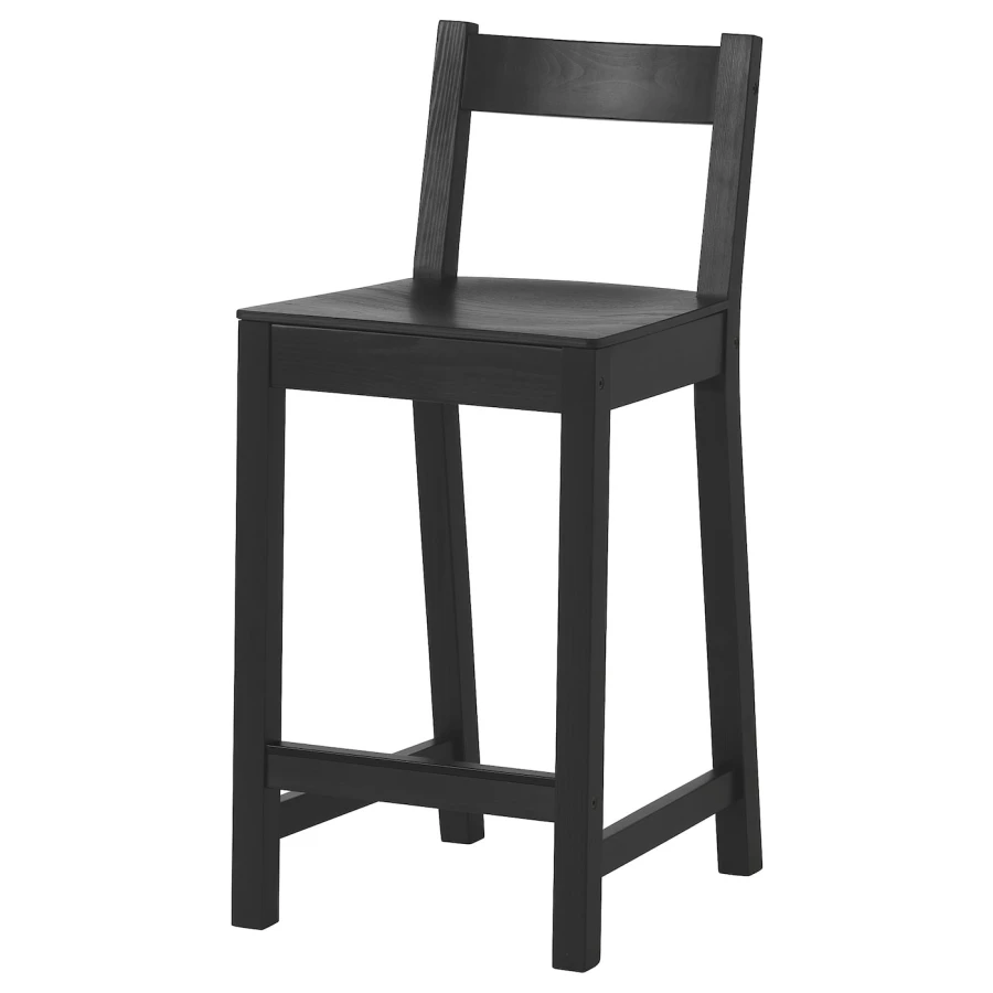 Барный стул - IKEA NORDVIKEN/ИКЕА НОРДВИКЕН, 40х45х88 см, черный (изображение №1)