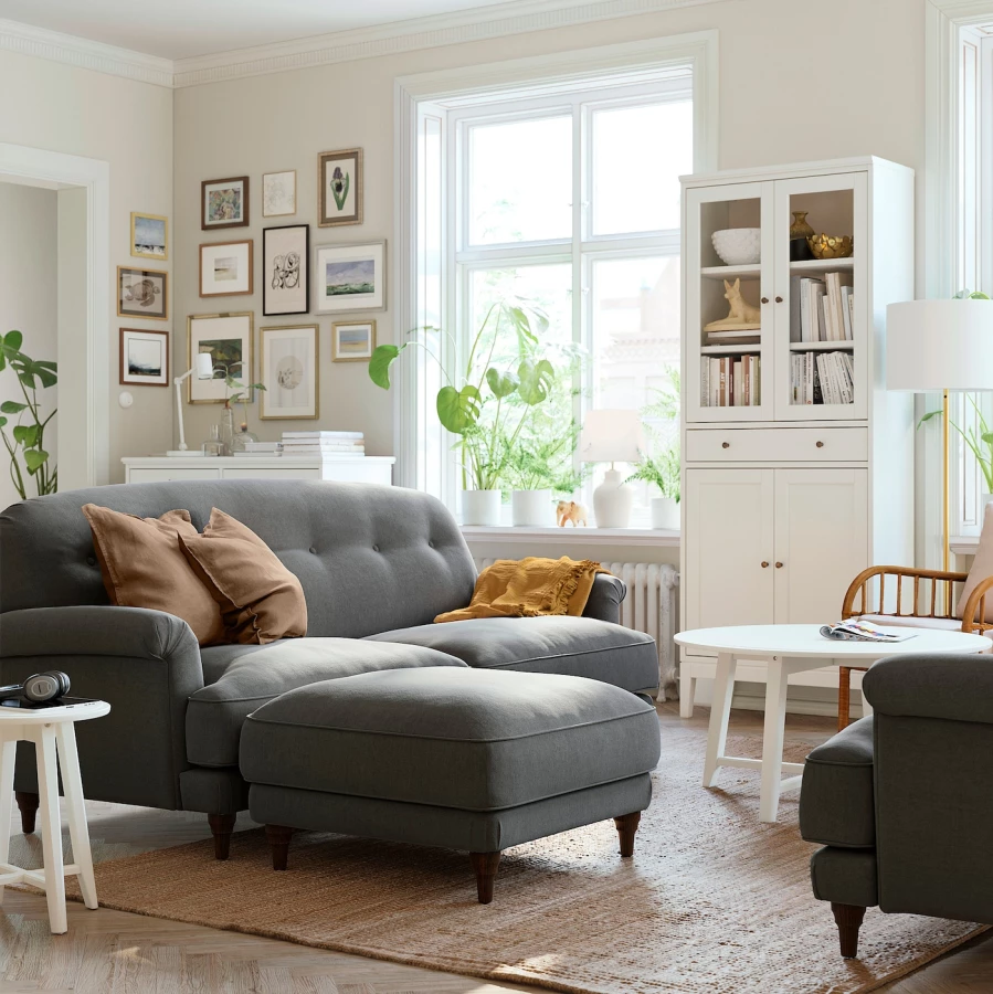 3-местный диван - IKEA ESSEBODA, 94x96x222см, серый/светло-серый, ЭССЕБОДА ИКЕА (изображение №3)