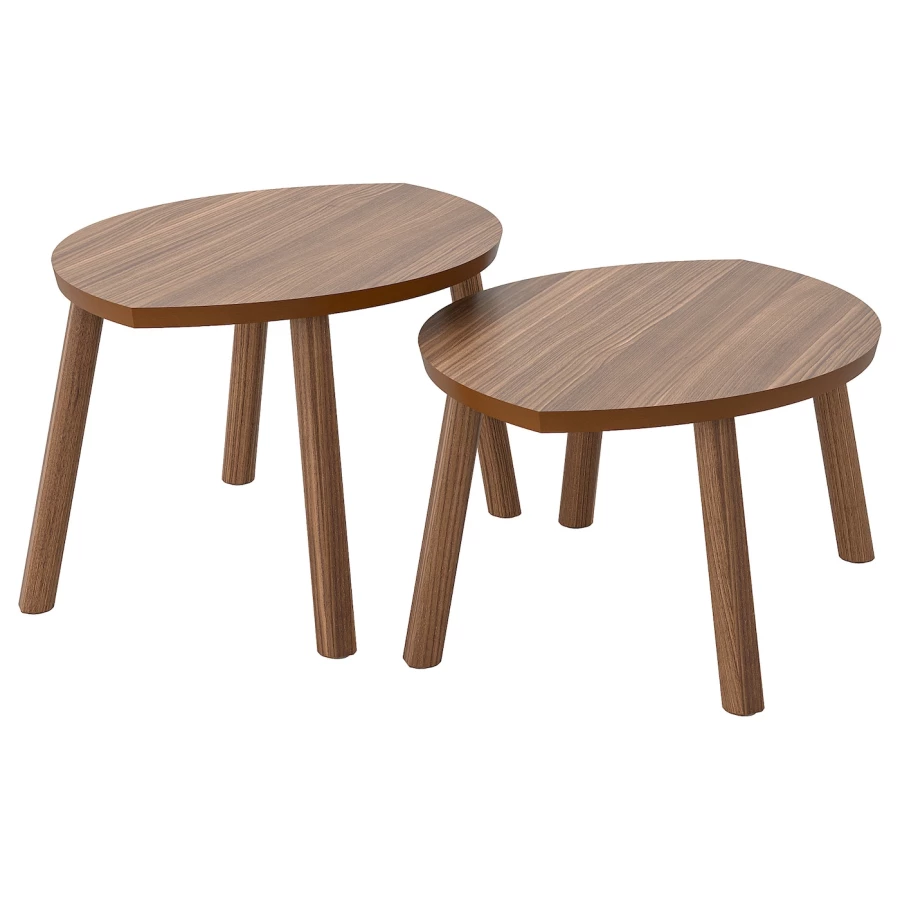 Комплект столов, 2 шт - IKEA STOCKHOLM/ИКЕА СТОКГОЛЬМ, шпон грецкого ореха, 72х47х36 см (изображение №1)